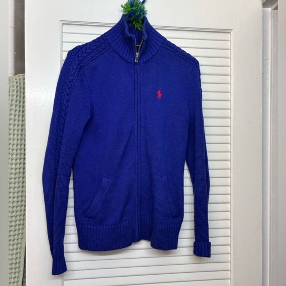 Ralph Lauren  Royal Blue Zip Up Sweater size XS